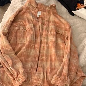 Women’s Orange Plaid Shirt